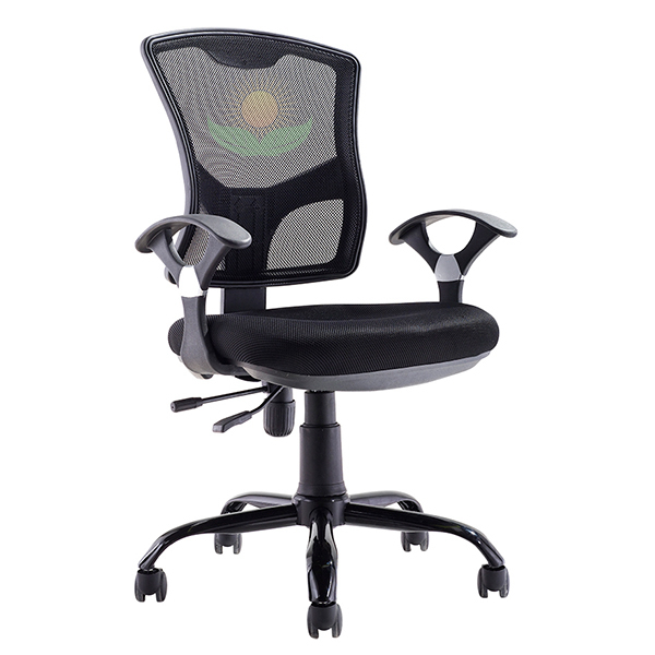SILLA SECRETARIA DE MALLA CON BRAZO, RESPALDO ERGONOMICO DC-43N COLOR NEGRO