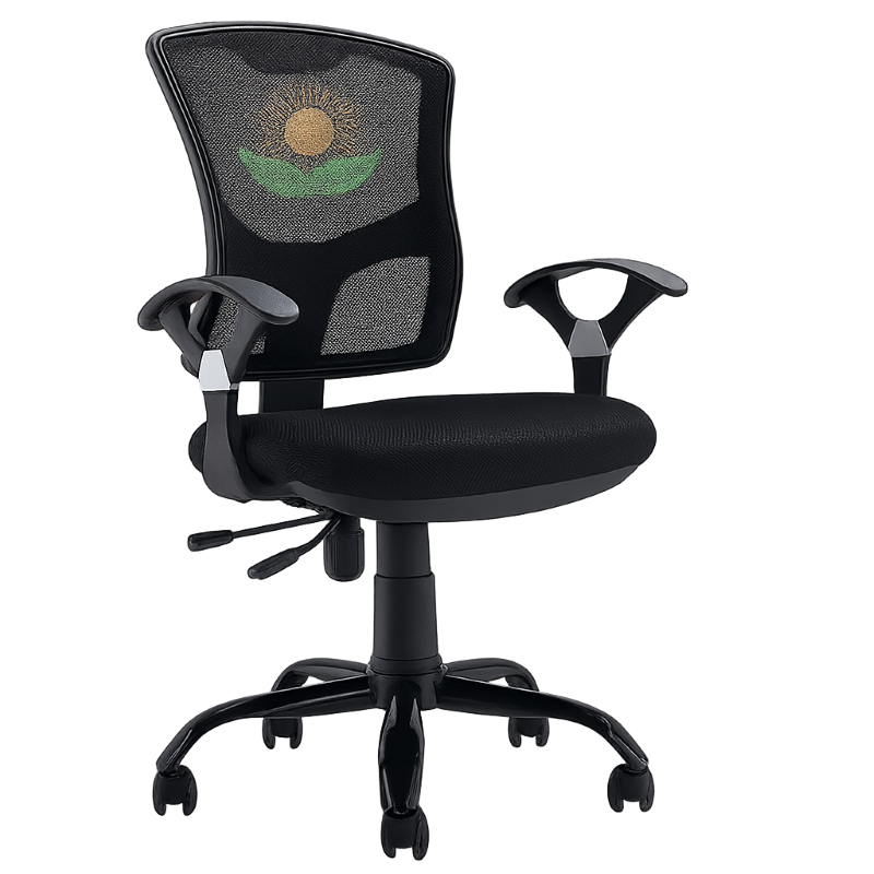 Silla Secretarial con Respaldo Ergonómico Dorasol Color Negro