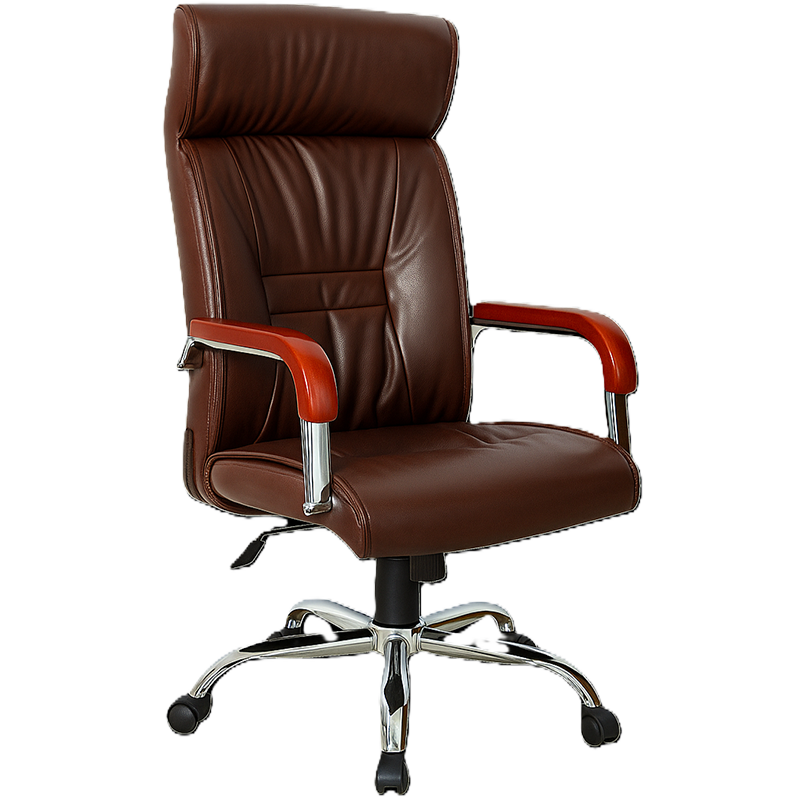 Silla Ejecutiva Dorasol de Color Café Imitación Cuero