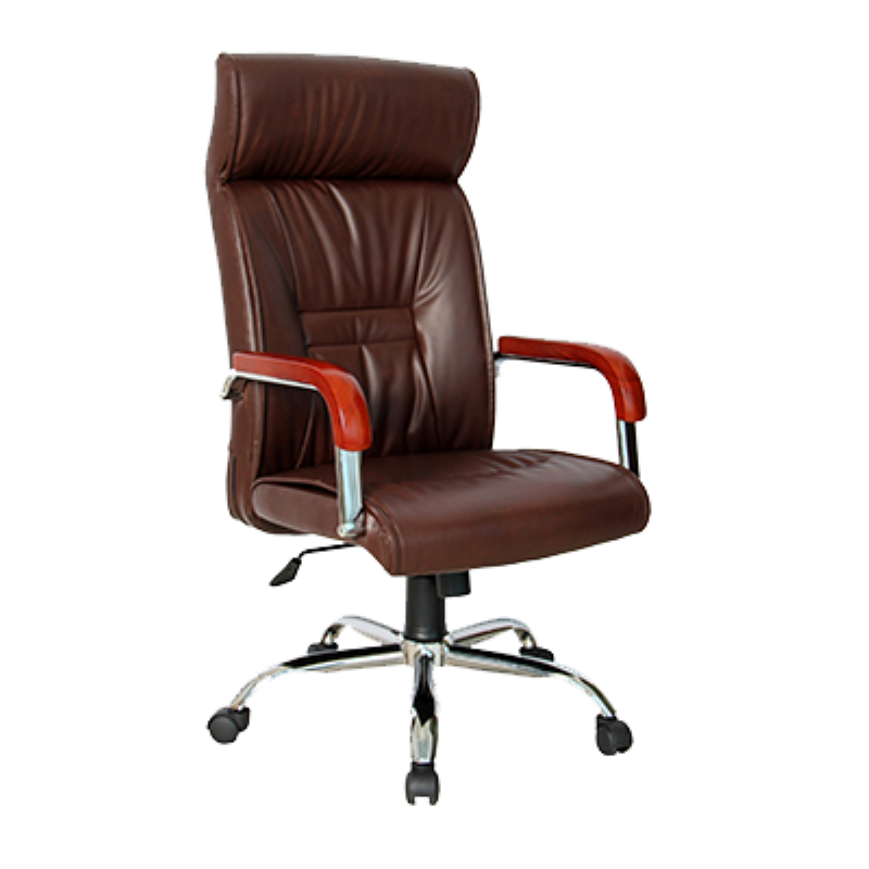 Silla Ejecutiva Dorasol de Color Café Imitación Cuero