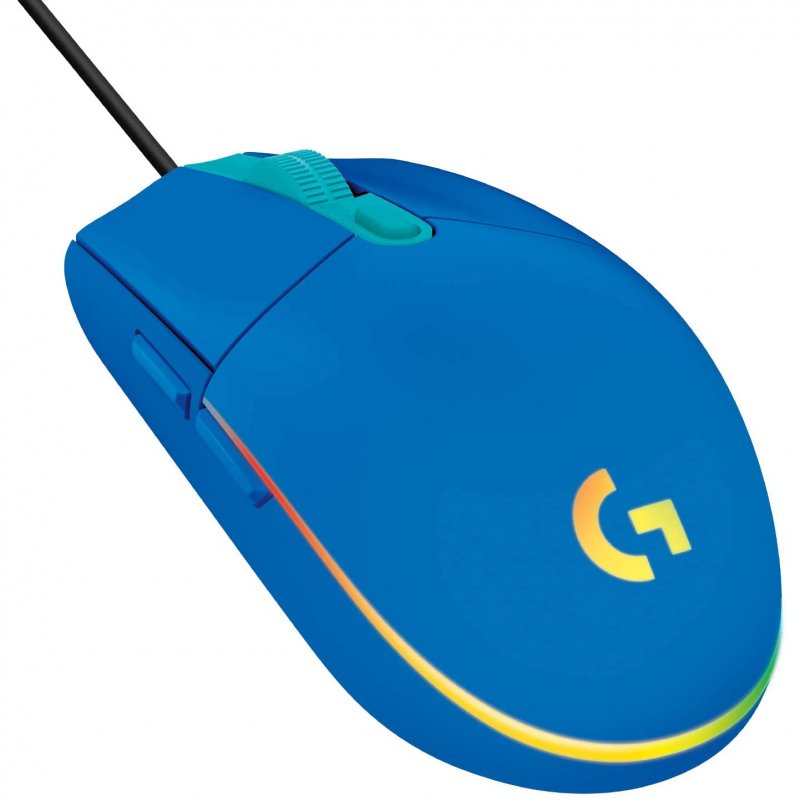 Mouse Gaming Logitech G G203 de Color Azul con Cable USB-A