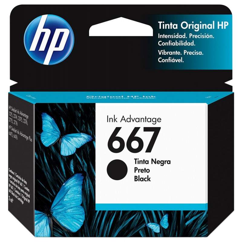 [3YM79AL] Cartucho de Tinta HP 667 de Color Negro
