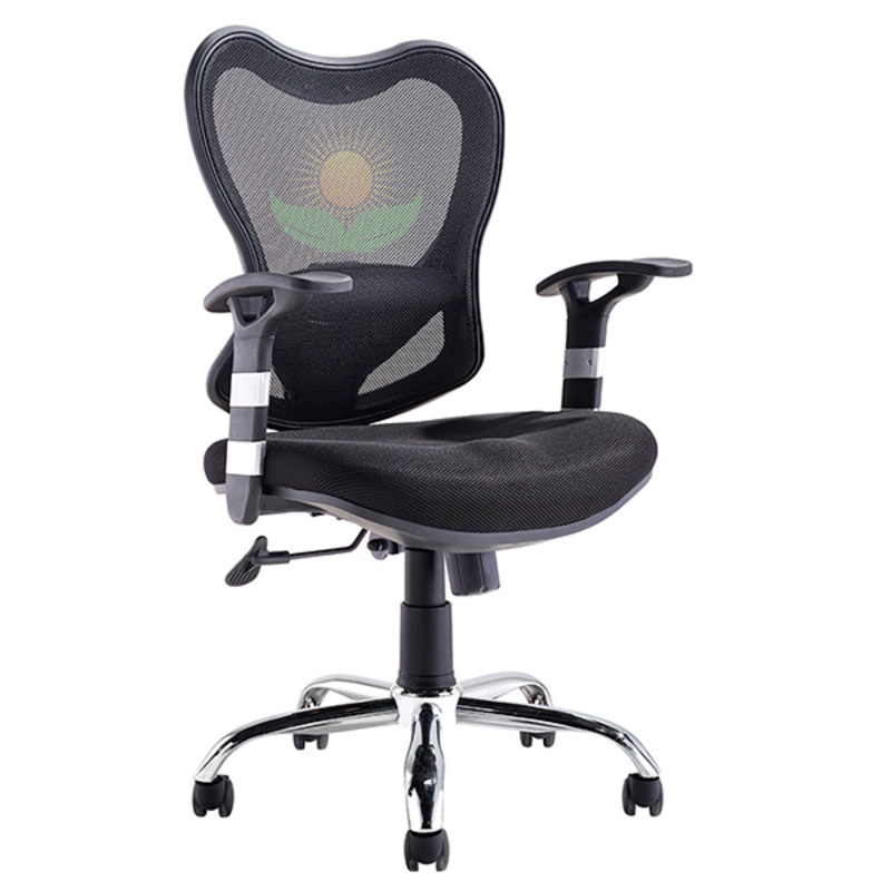 SILLA SECRETARIA CON BRAZO (MALLA) COLOR NEGRO DC-42N