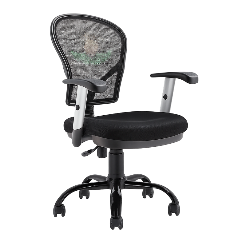 Silla Secretarial con Reposabrazos Dorasol de Color Negro