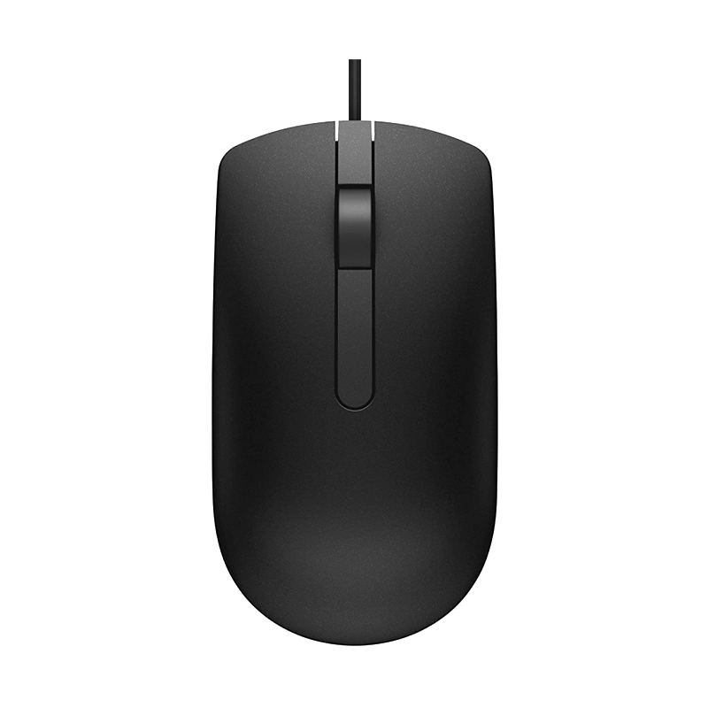 Mouse Dell MS116 de Color Negro con Cable USB-A