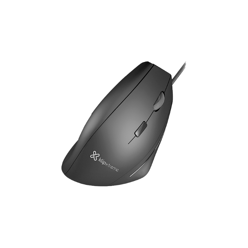 Mouse Ergonómico Klip Xtreme Krest Color Negro con Cable USB-A