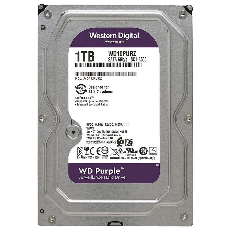 Disco Duro Interno HDD de 3.5" de 1 TB Western Digital Purple
