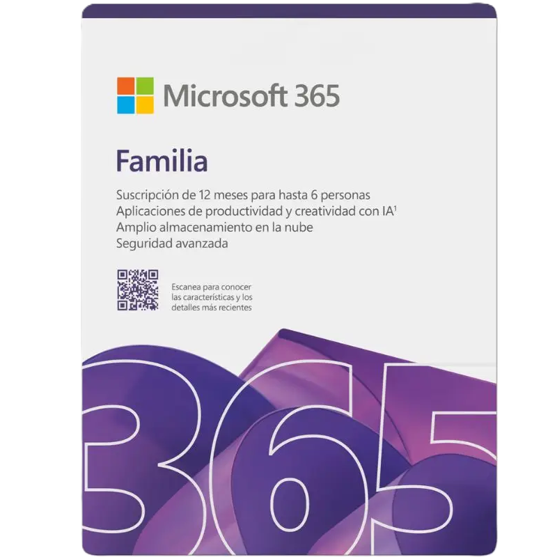 Licencia de Microsoft 365 Familia para 1 Año y 6 Usuarios