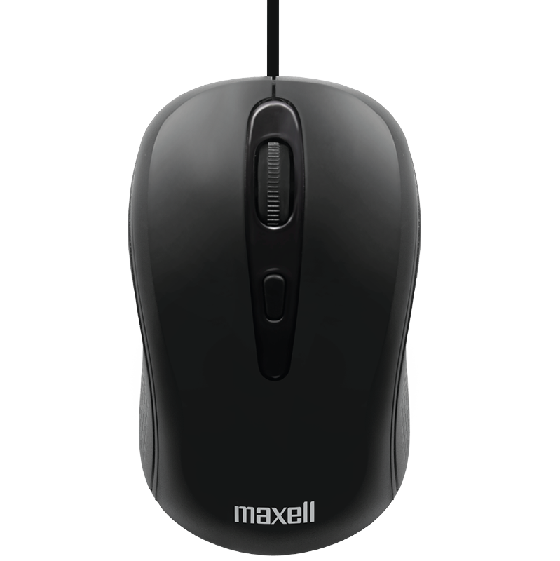 ​Mouse Maxell Básico Óptico MOWR-101 de Color Negro con Cable​ USB-A