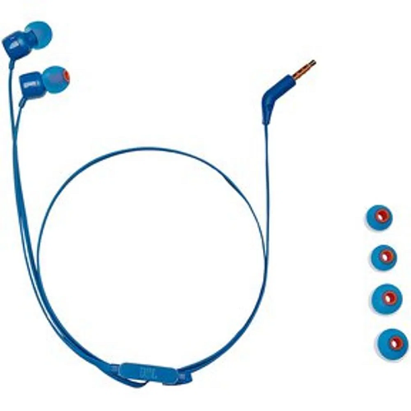 Audífonos JBL Tune 110 Color Azul con Cable