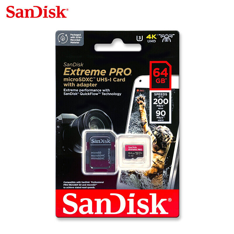 Memoria MicroSDXC UHS-I SanDisk Extreme Pro de 64 GB