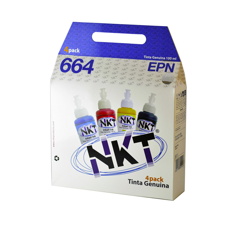 Kit de 4 Tintas Genéricas NKT Compatible con 664
