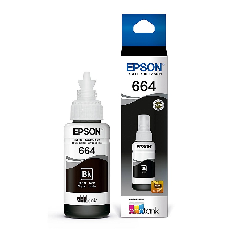 ​​​Botella de Tinta Epson T664120 de Color Negro