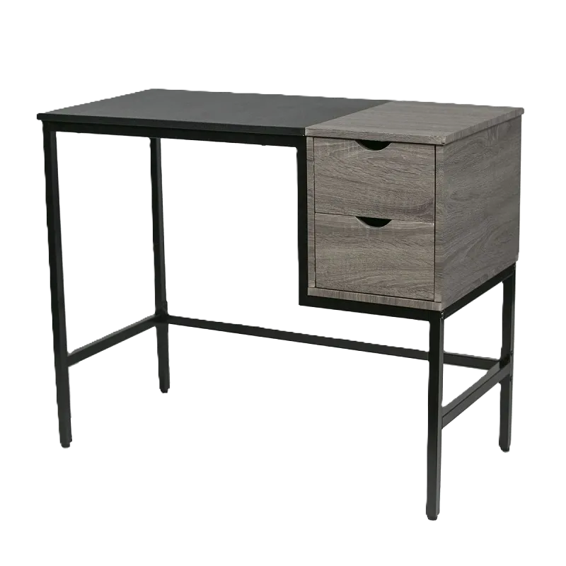 Escritorio Xtech Color Canela de Un Nivel con Marco de Acero Negro