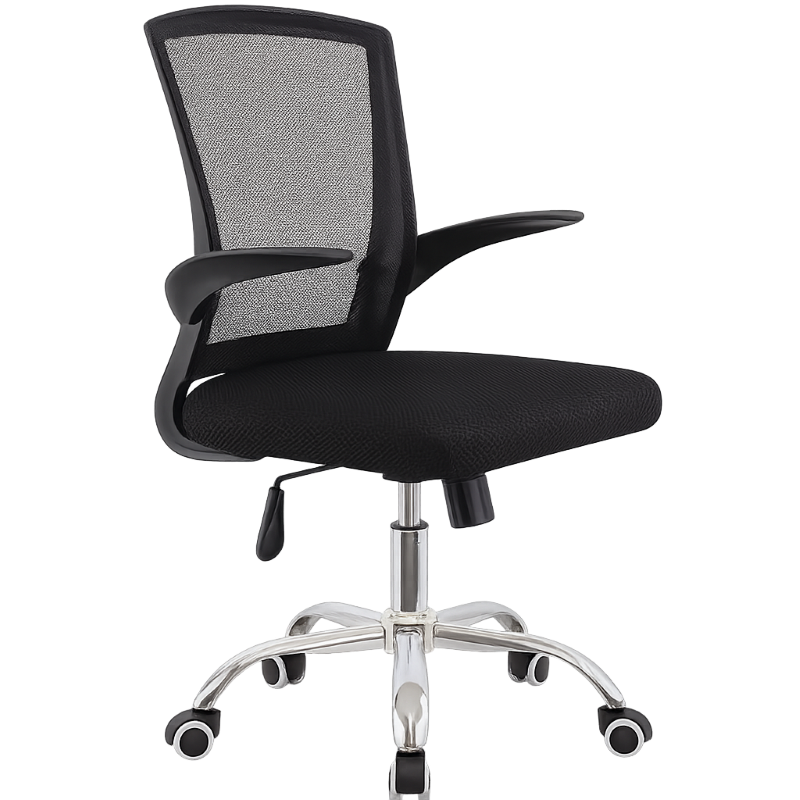 Silla Semi Ejecutiva Ferrini de Color Negro con Brazos Ajustables