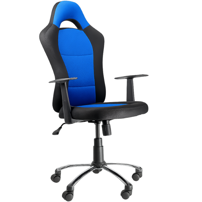 Silla Gamer Xtech Drakon Azul con Respaldo Alto y Estilo Deportivo
