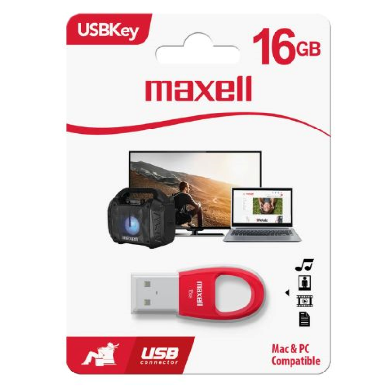 Memoria USB-A 2.0 Maxell Key de 16 GB Roja
