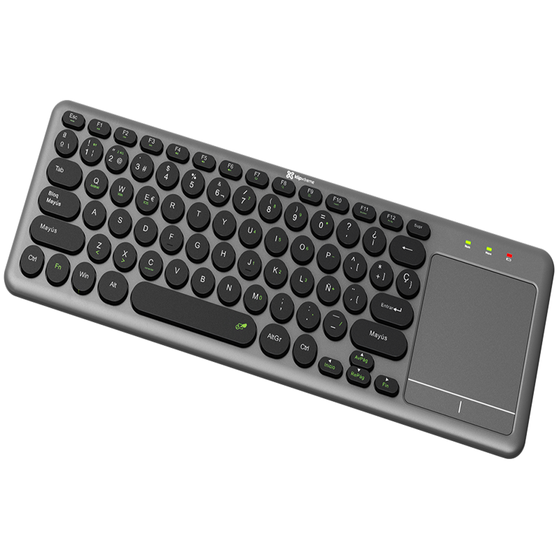 Teclado Bluetooth Klip Xtreme KeyGlider Gris con Panel Táctil