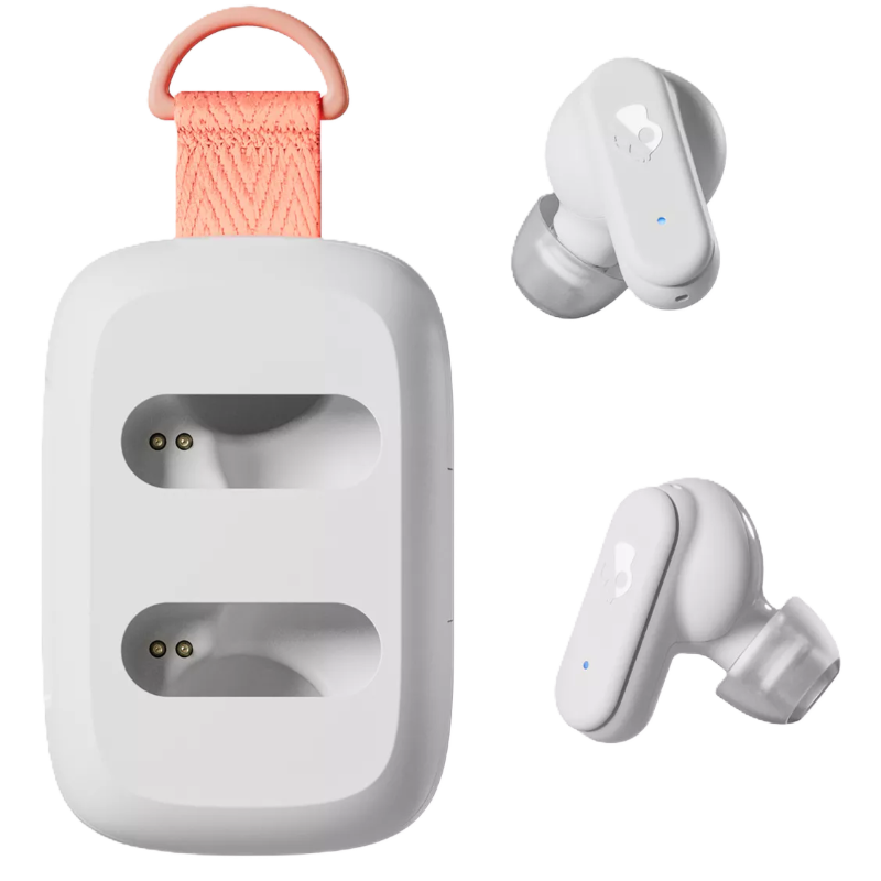 Audífonos Bluetooth Skullcandy Dime 3 Bone Orange Glow Blancos
