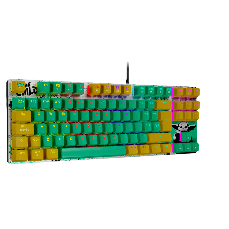 Teclado Gamer Verde Primus Ballista81T Star Wars Grogu