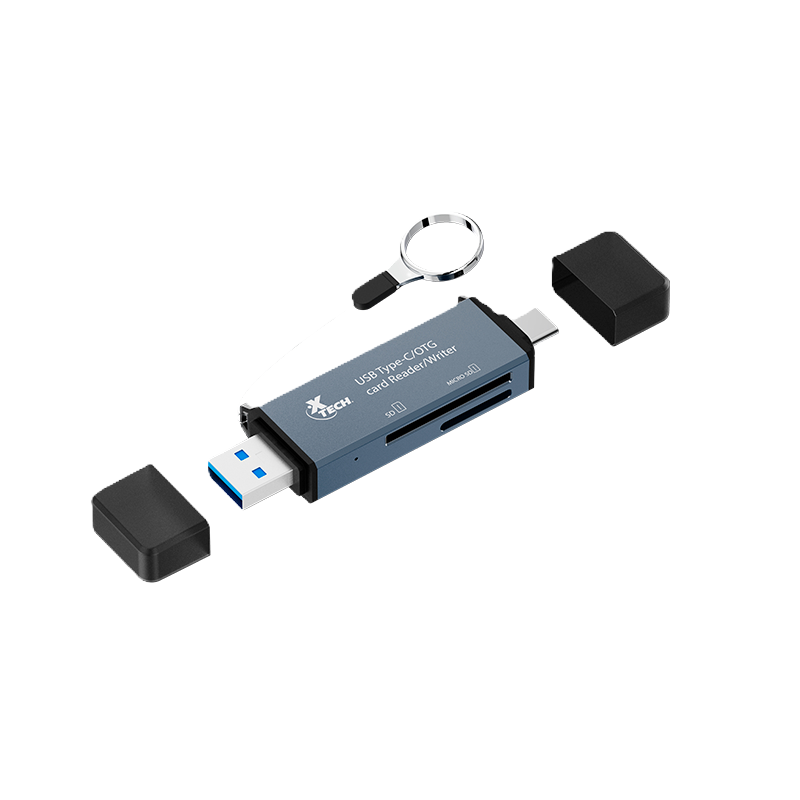 Lector de Tarjetas Xtech 2 en 1 - USB-C y USB-A 3.0 