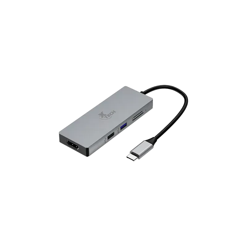 Adaptador Multipuerto Xtech 5 en 1 con Conexión USB-C Macho
