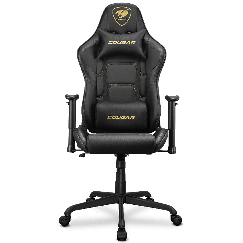 Silla Gamer Cougar Armor Elite Royal de Color Negro y Dorado