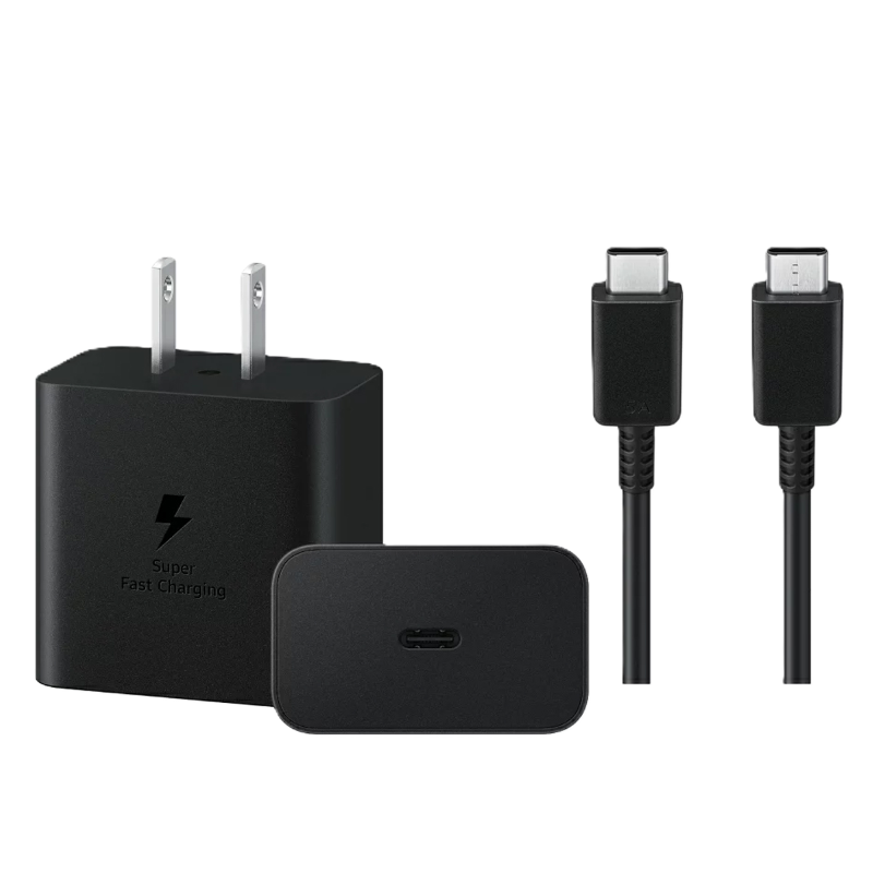 Adaptador de Corriente de 45 Watts + Cable USB-C Samsung Negro
