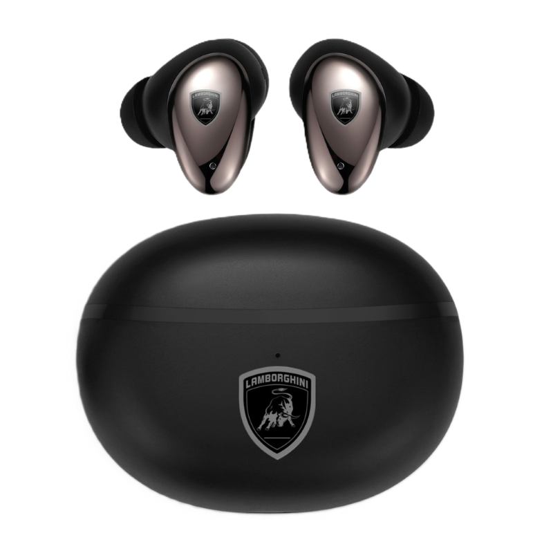 Audífonos Bluetooth Lamborghini Lambo Bud Huracan 300 Nero Nemesis de Color Negro Satinado