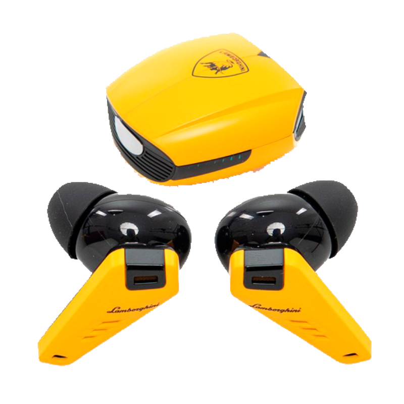 Audífonos Bluetooth Lamborghini Lambo Bud Huracan 700 Yellow de Color Amarillo con Negro