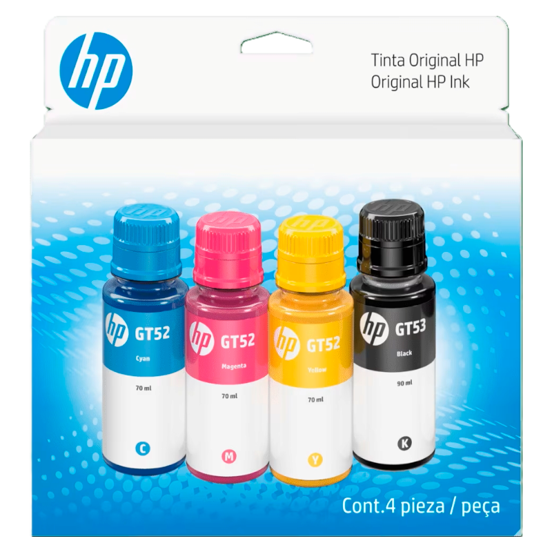 Combo Pack de 4 Tintas HP Originales GT53/GT52
