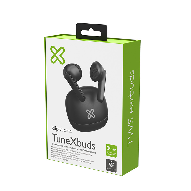 Audífonos BlueTooth KlipXtreme TuneXbuds de Color Negro