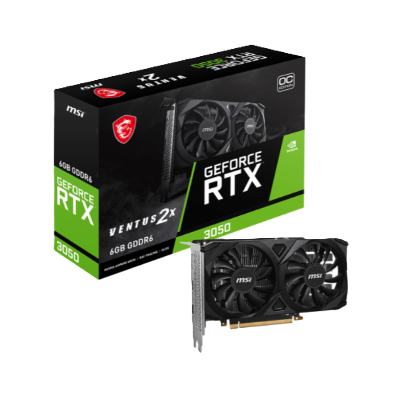 Tarjeta de Video MSI Ventus 2X de 6 GB Nvidia GeForce RTX 3050