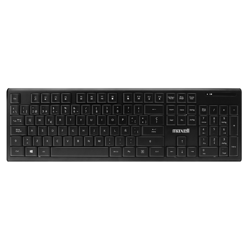 Teclado Inalámbrico Maxell Wireless Slim Keyboard WKB-20 Color Negro
