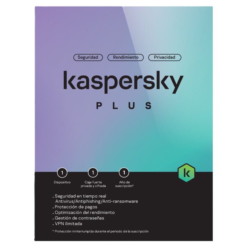 Licencia de Antivirus Kaspersky Plus de 1 Año para 1 Equipo