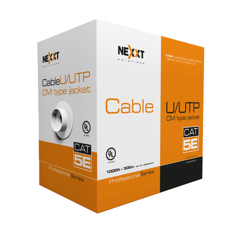 Bobina de Cable de Red Nexxt CAT5E U/UTP Gris de 305 Metros 
