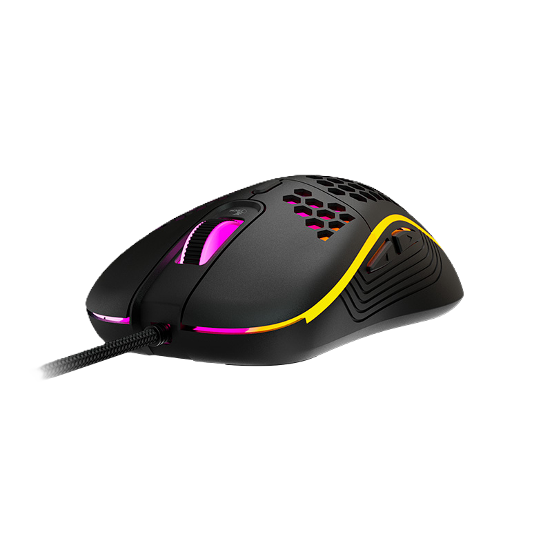 Mouse Gamer RGB Xtech LightBuzz  de Color Negro con Cable USB-A