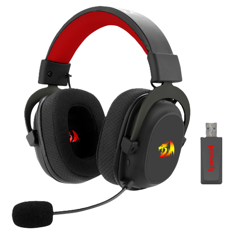 Audífonos Gamer Inalámbricos Redragon Zeus X de Color Negro