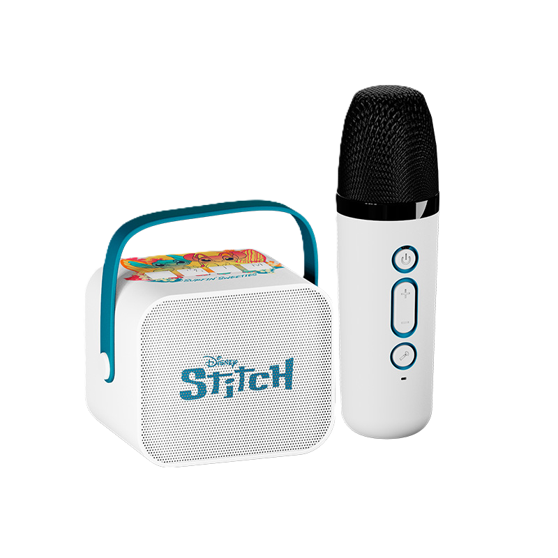 Kit de Mini Karaoke Xtech Edición Disney Stitch de Bocina y Micrófono