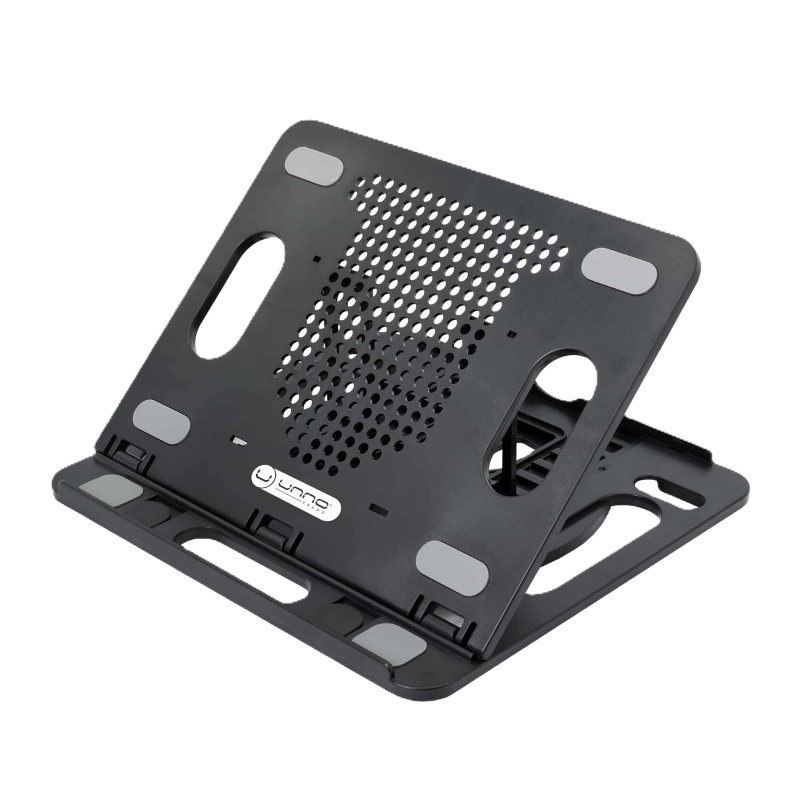 Soporte Ergonómico Negro Unno Tekno para Laptop y Smartphone