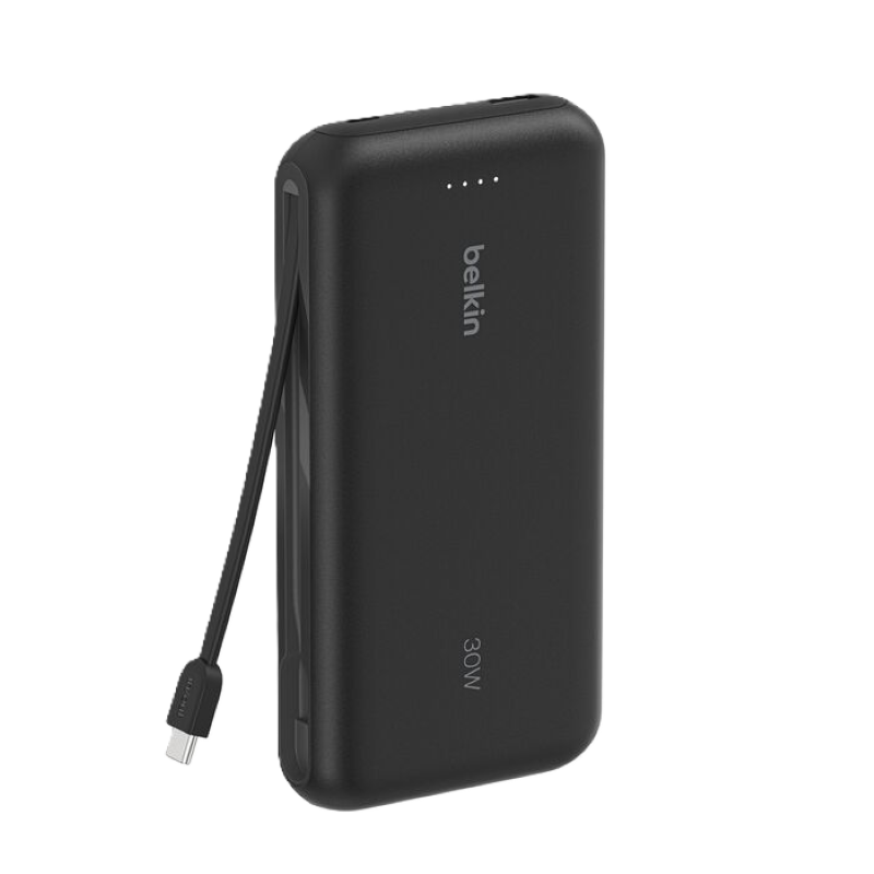 Power Bank Belkin BoostCharge 20K de 20,000 mAh Color Negro con Cable Integrado USB-C