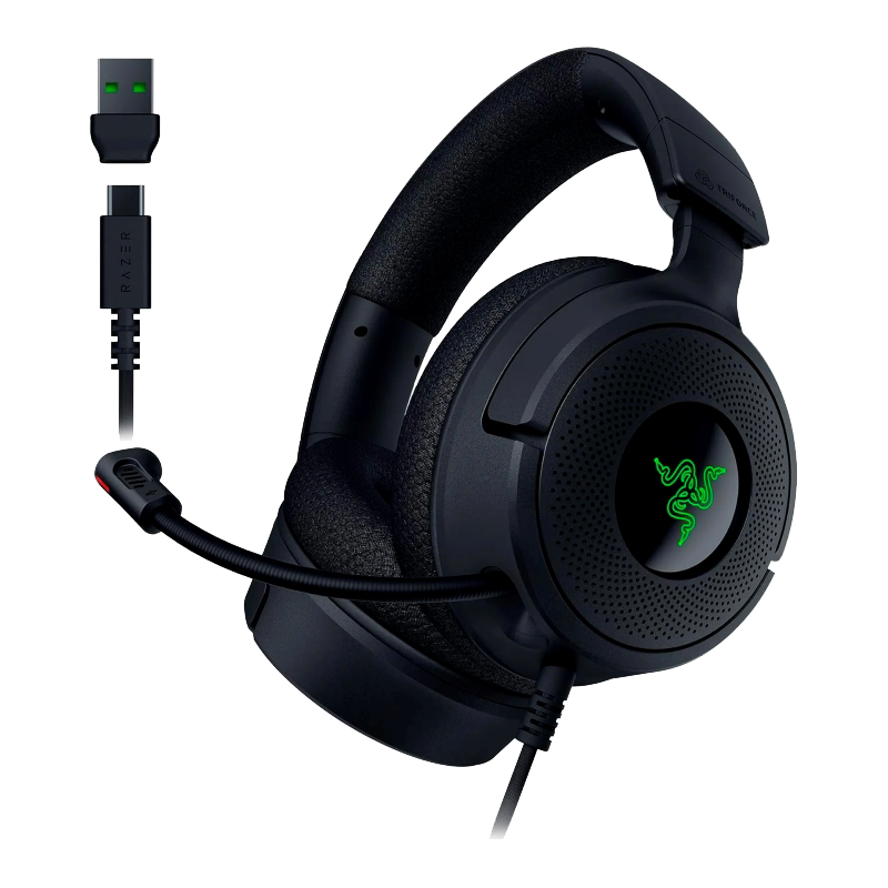 Audífonos Gamer Razer Kraken V4 X Negros con Cable USB-C y USB-A
