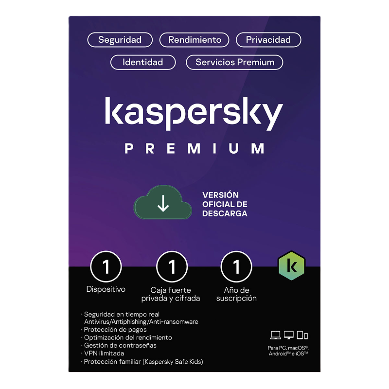 Licencia de Antivirus Kaspersky Premium de 1 Año para 1 Equipo