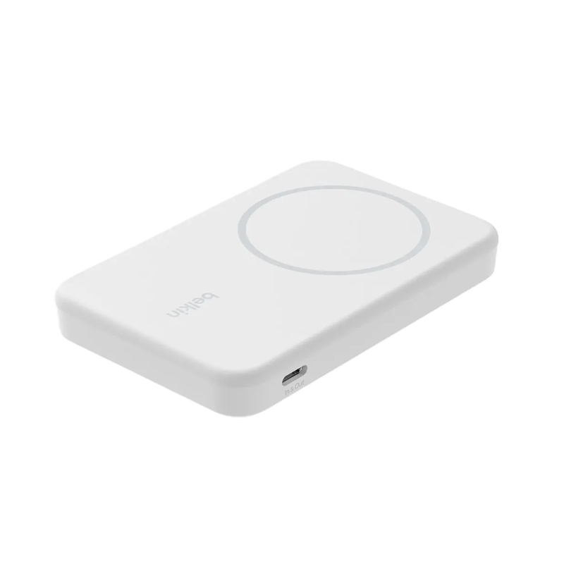 Power Bank Magnético e Inalámbrico Belkin BoostCharge Pro Magnetic 5K White de Color Blanco