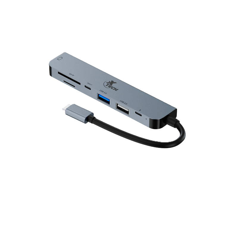 Adaptador Multipuerto Xtech 7 en 1 con Conexión USB-C Macho