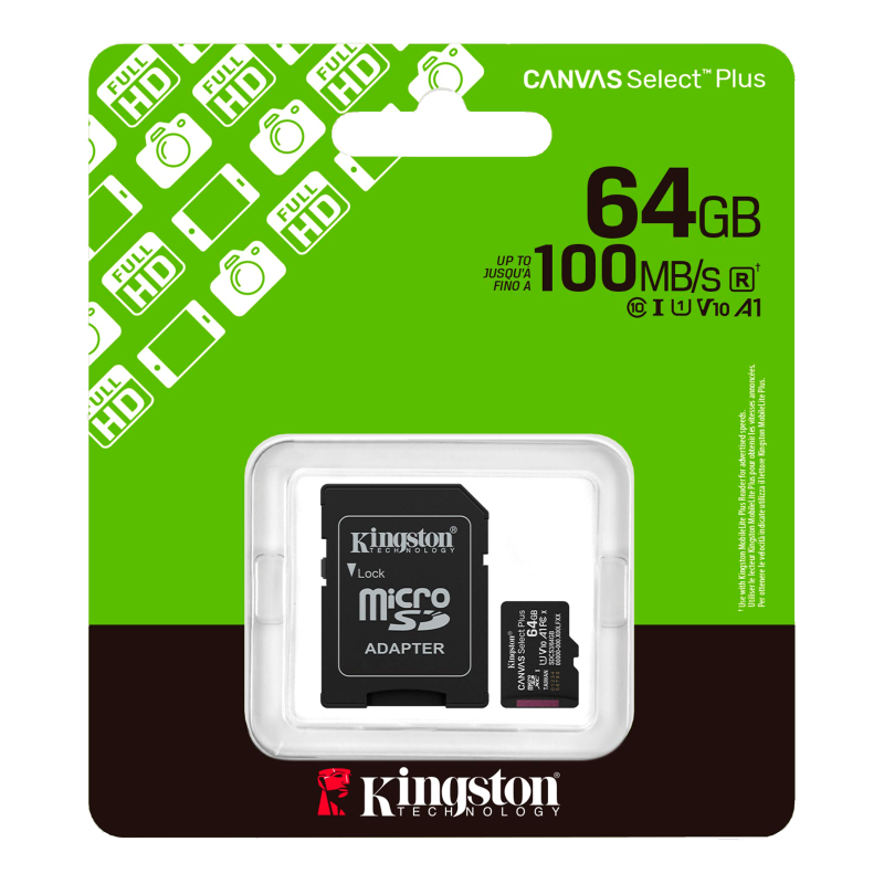 ​Memoria MicroSDXC Kingston Canvas Select Plus de 64 GB
