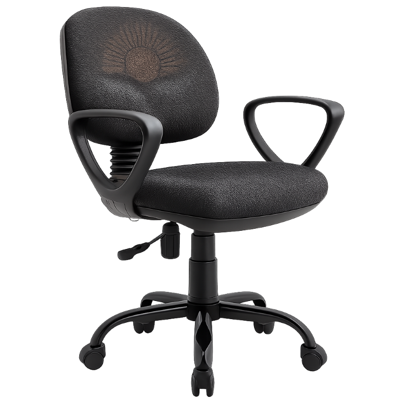 Silla Secretarial Dorasol de Tela Color Negro con Reposabrazos