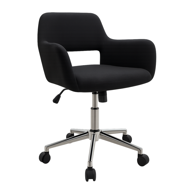 Silla de Oficina Dorasol Ross Chrome de Color Negro Sin Brazos
