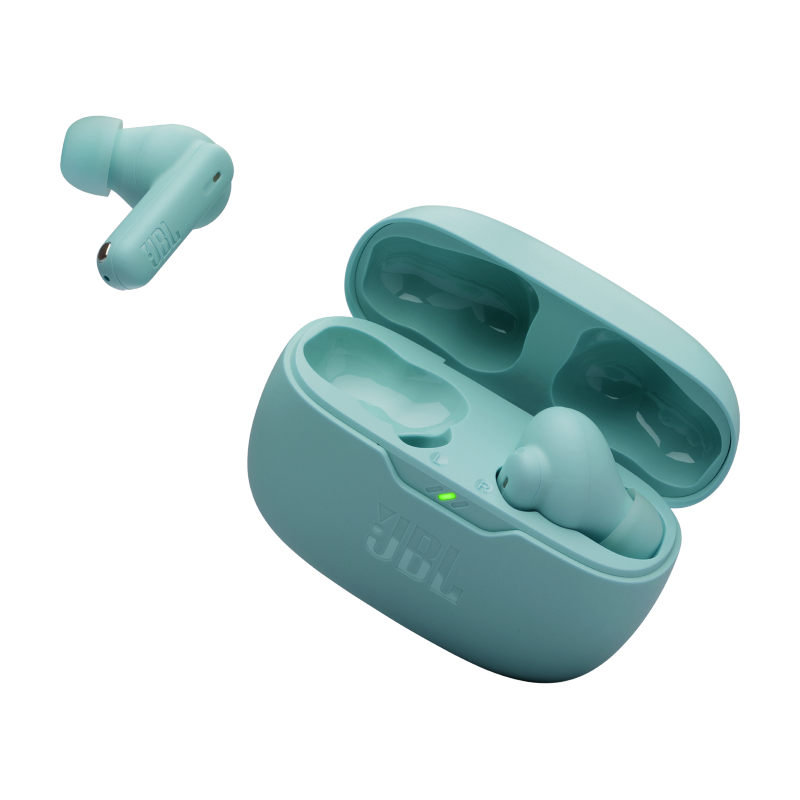 Audífonos Bluetooth JBL Vibe Beam 2 Teal de Color Verde Azulado
