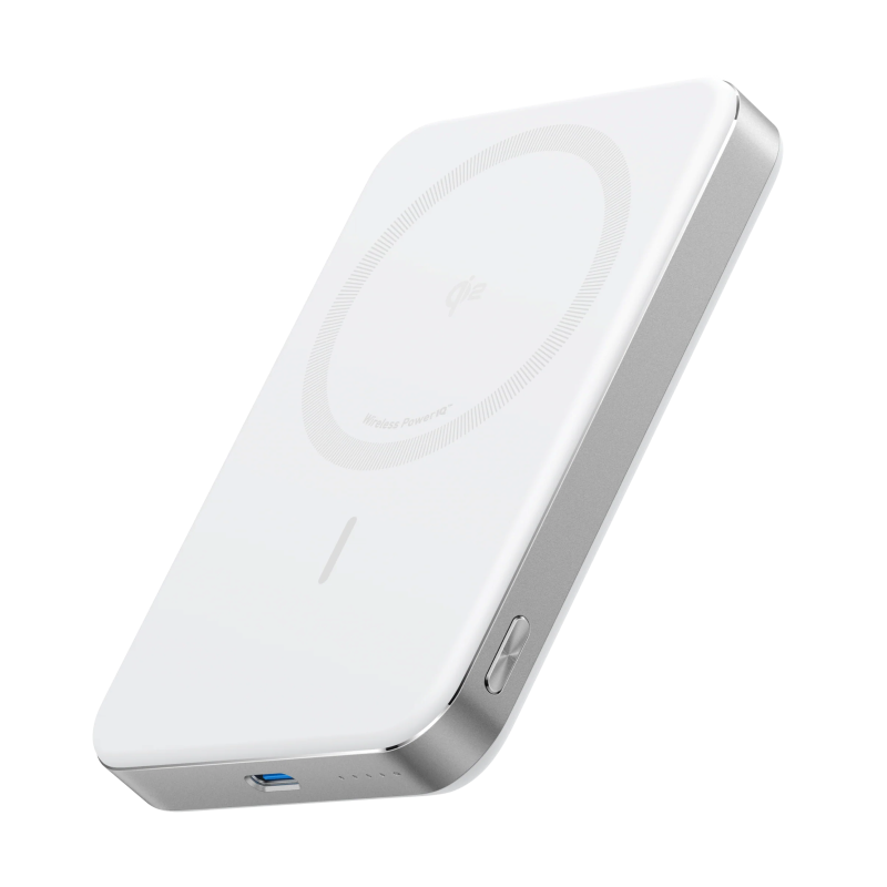 Power Bank Magnético e Inalámbrico Anker Ultra Slim Magnetic White de Color Blanco